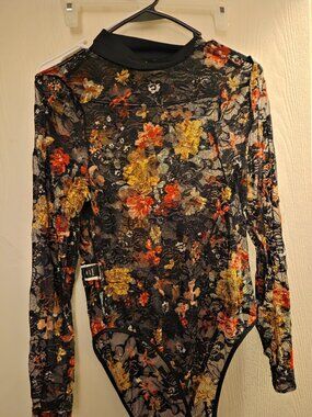 Floral mesh bodysuit